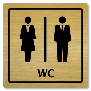 WC společné, 80x80mm, zlatá, Arizona